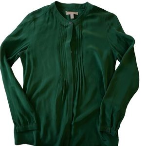 BANANA REPUBLIC Petite XS Silk Green Blouse
